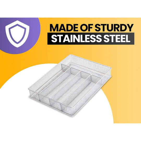 Silver Mesh Cutlery and Flatware Organizer a Stylish and Functional Addition to Your Kitchen