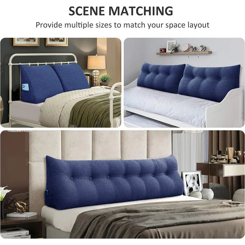 Bed Rest Wedge Reading Pillow Headboard Back Support Cushion