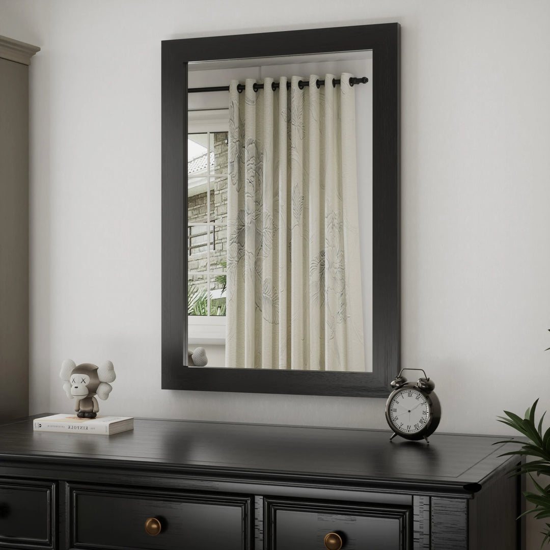 Farmhouse Barn Door Solid Wood Frame Bathroom Vanity Wall Mirror