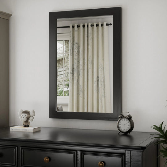 Farmhouse Barn Door Solid Wood Frame Bathroom Vanity Wall Mirror