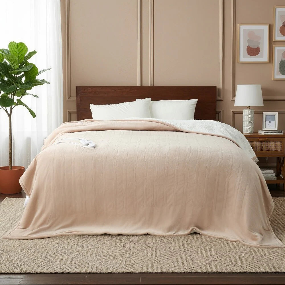 Flannel Electric Heated Blanket with Controller