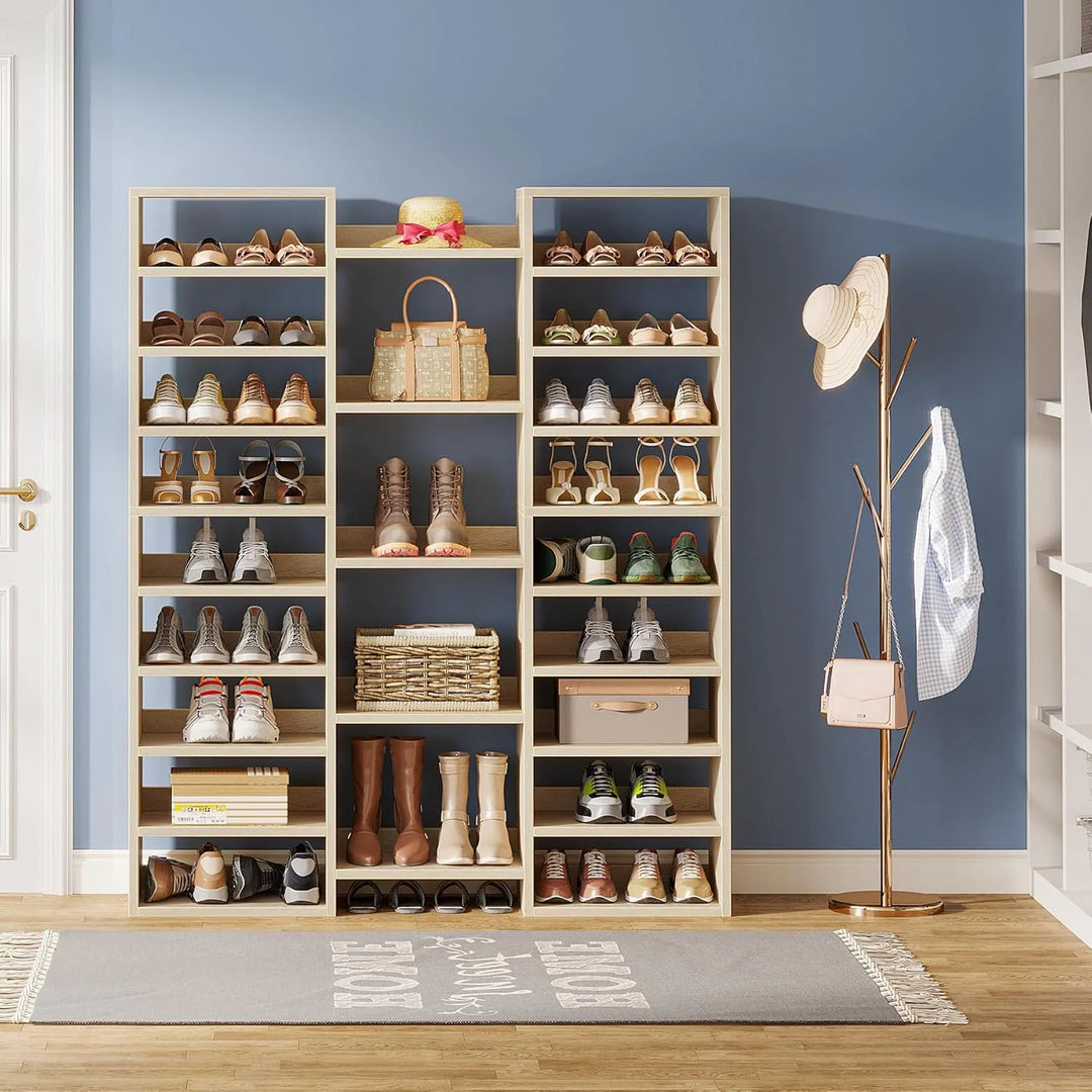 14-Tier Shoe Rack, 46 Pairs Freestanding Tall Entryway Shoe Organizer