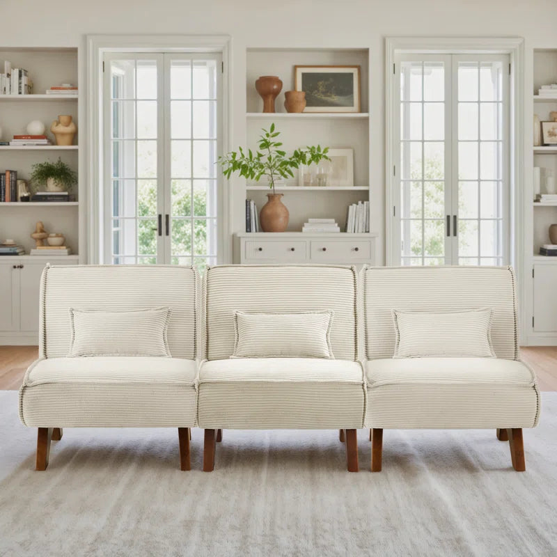 90''W Upholstered Spacious 3 Seat Sofa Will Pillow
