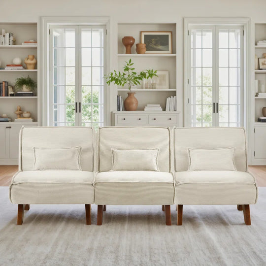 90''W Upholstered Spacious 3 Seat Sofa Will Pillow