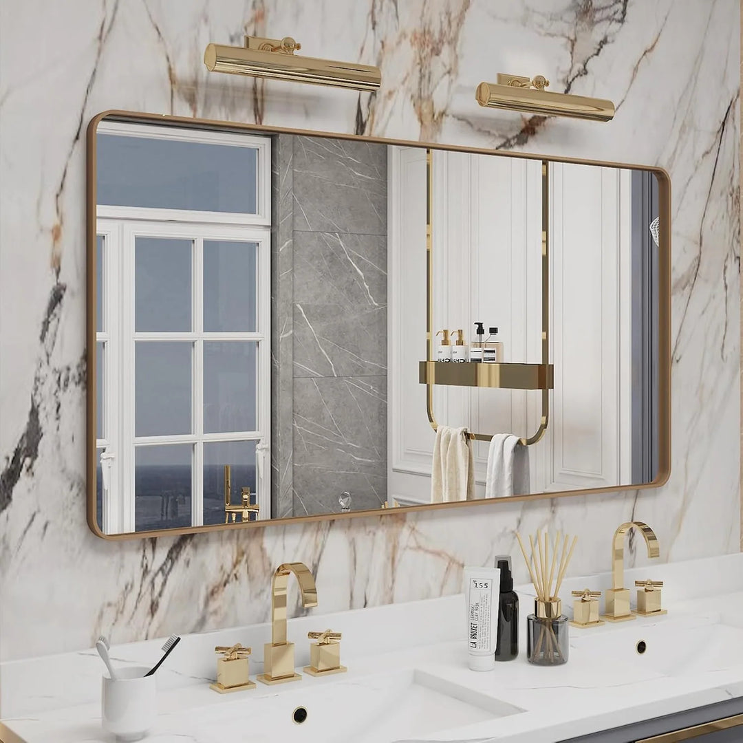 Aluminum Alloy Framed Tempered Glass Wall Decor Vanity Bathroom Mirror