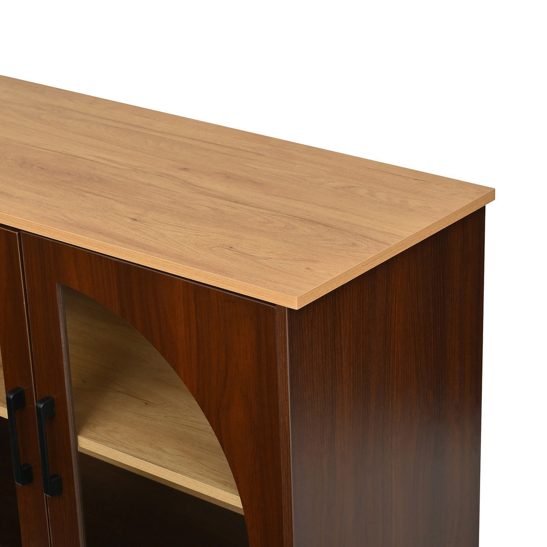 3-Piece Retro Entertainment Center for Tvs up to 70", Two-Tone Farmhouse TV Stand with Sideboard & Bookshelf