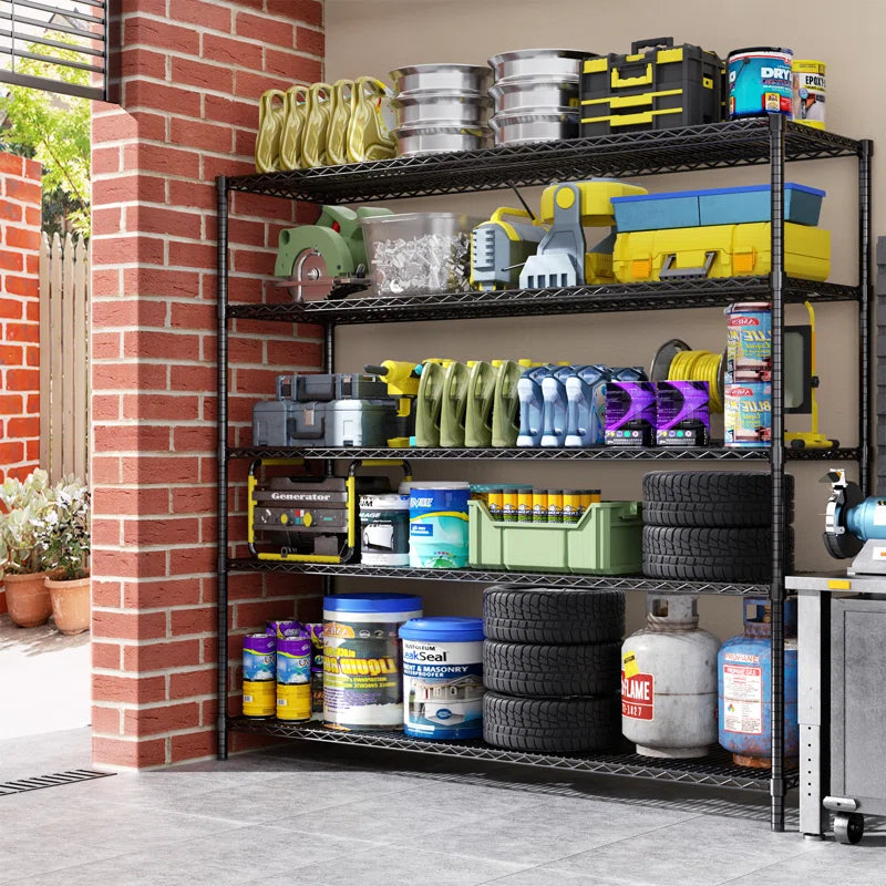 Height-Adjustable Garage Wire Shelving Unit for Kitchen, Laundry Room, Pantry, Warehouse, Basement