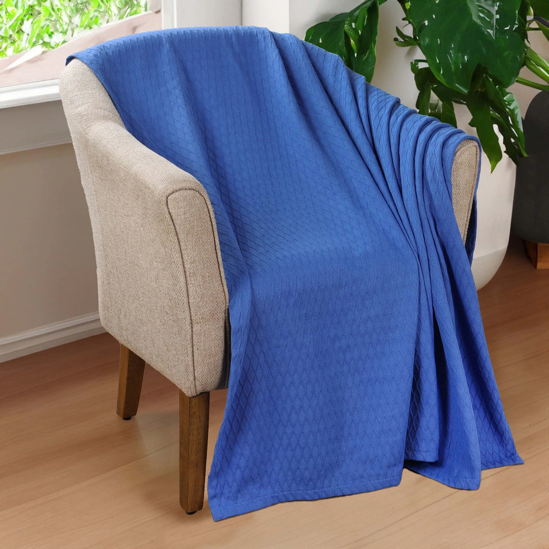 Diamond Weave All-Season Bedding Cotton Blanket