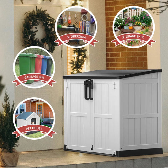 51.1''W Outdoor Resin Horizontal Storage Shed-280 Gallon