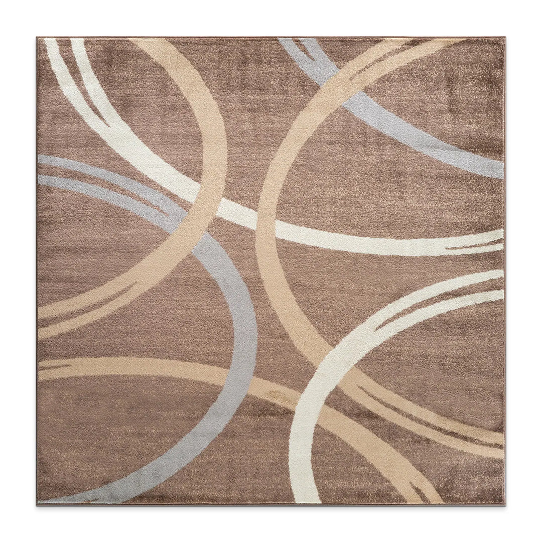 Contemporary Abstract Circles Design Area Rug
