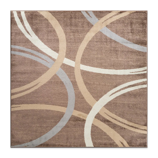 Contemporary Abstract Circles Design Area Rug