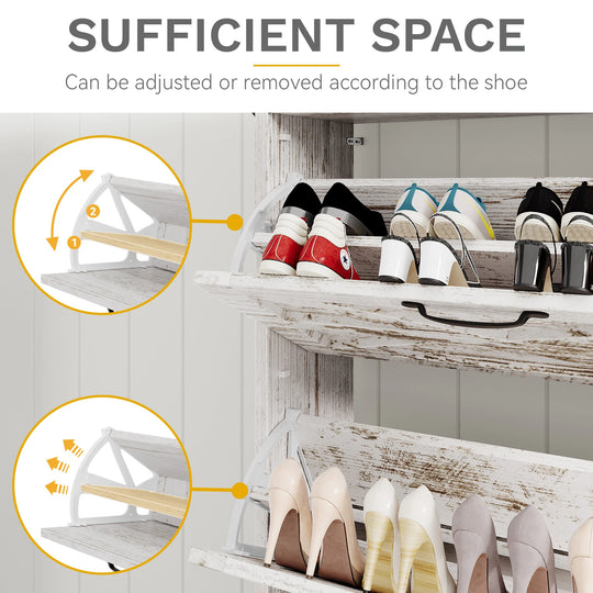 Shoe Storage Cabinet with Drawers Entryway Shoe Storage