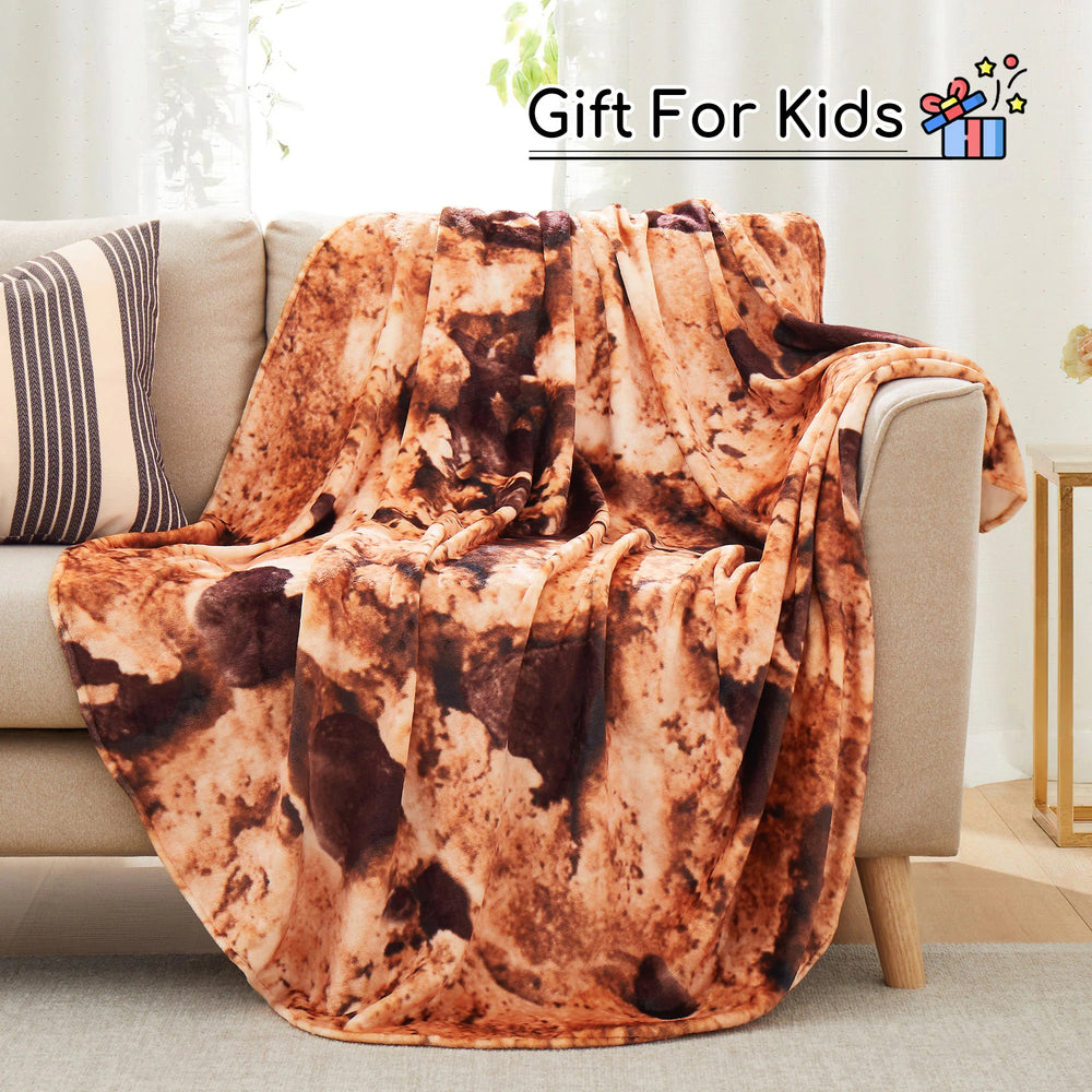 Kids' and Adult Halloween Food Throw Blanket, Microfiber Funny Food Blanket for Home or Dorm Decor