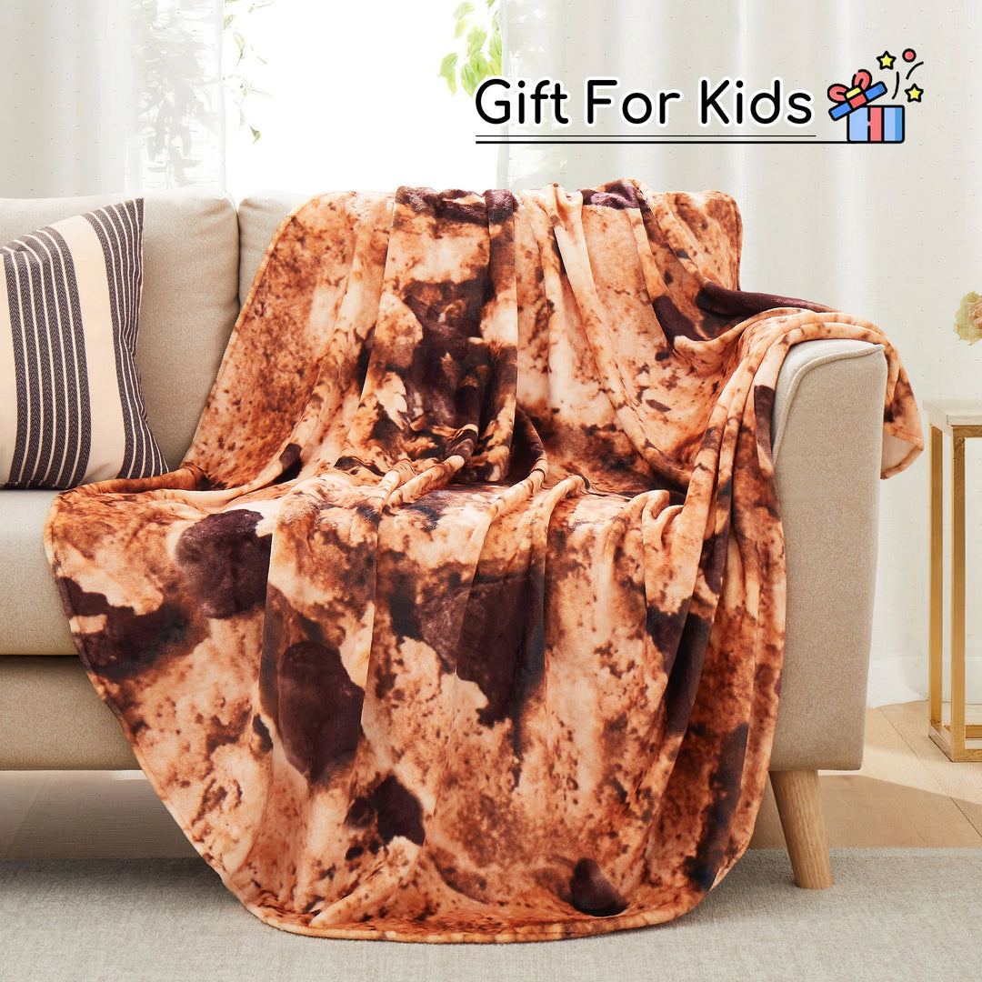 Kids' and Adult Halloween Food Throw Blanket, Microfiber Funny Food Blanket for Home or Dorm Decor