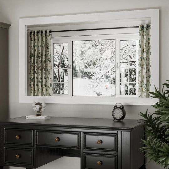 Farmhouse Barn Door Solid Wood Frame Bathroom Vanity Wall Mirror