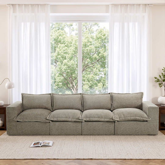 No Assembly Chenille Modular Sectional Sofa Comfy Cloud Couch