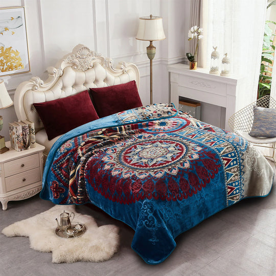 Heavy Korean Mink Fleece King Size Blanket, Christmas Gift for Parents