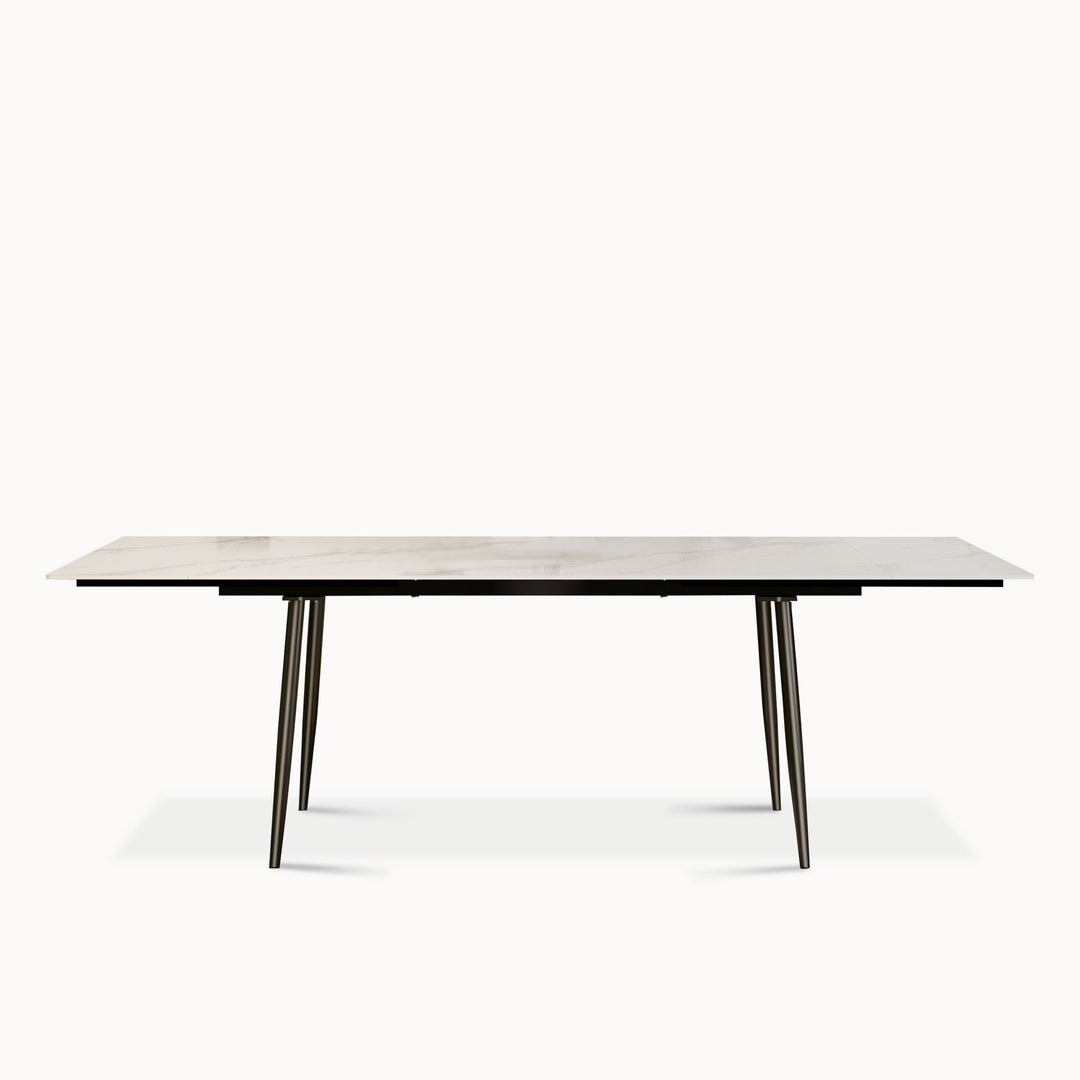 Glossy Slate 63"-95" Extendable Rectangle Dining Table - 94.4"W X 35.4"D X 29.5"H