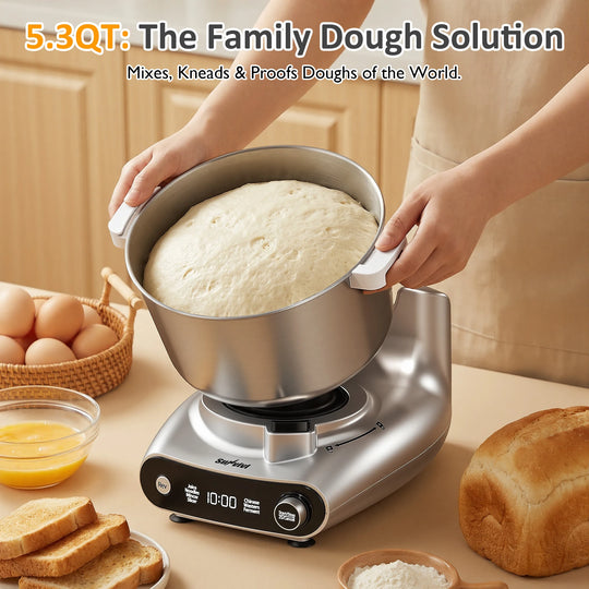 4-In-1 Multifunction Stand Mixer with Fermentation, 5.3QT Electric Dough Mixer