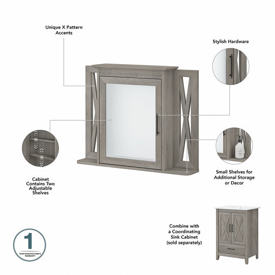 Key West 64W Double Vanity with Sinks and Storage by