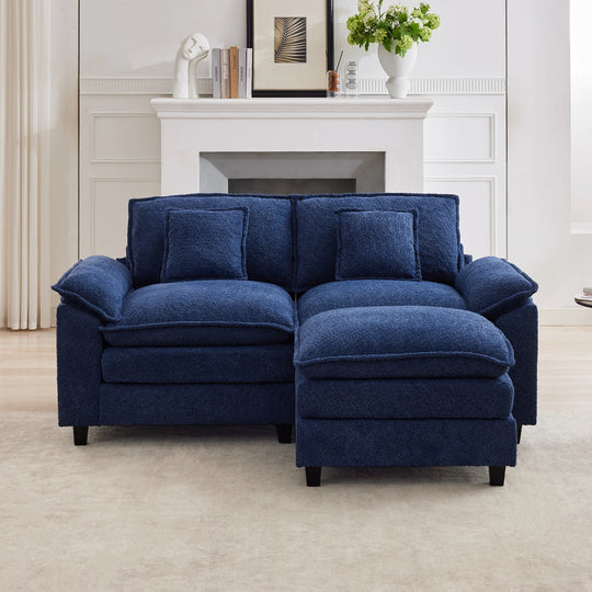 Modular Chenille Sectional Sofa with Ottomans, Deep Seat, Wide Padded Armrests, 2-Seat / 3-Seat / 4-Seat Options