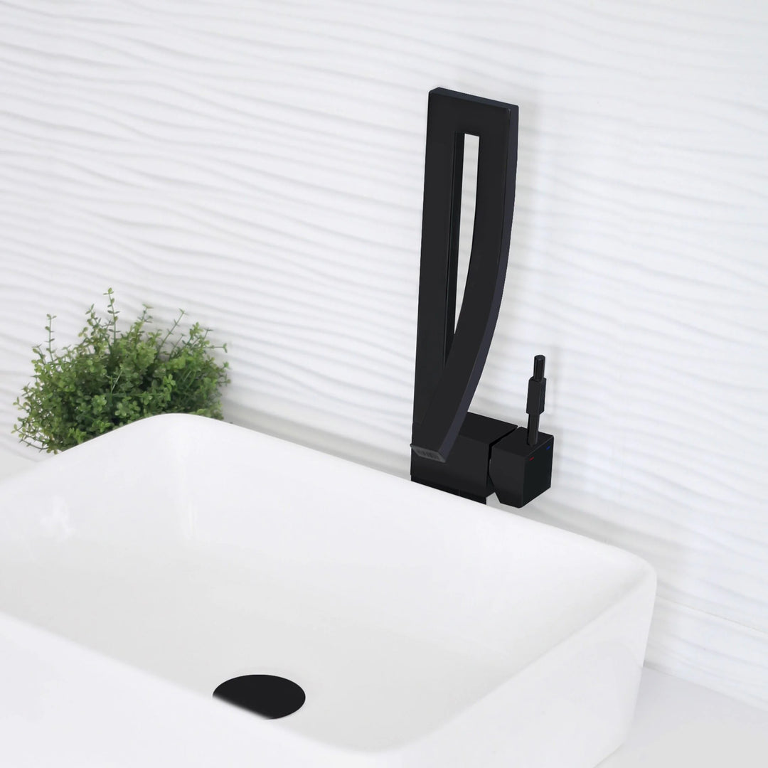 Single Handle Bathroom Faucet for Single Hole Brass Vessel Mixer Tap - Faucet Height: 17 1/2" Spout Height: 8"