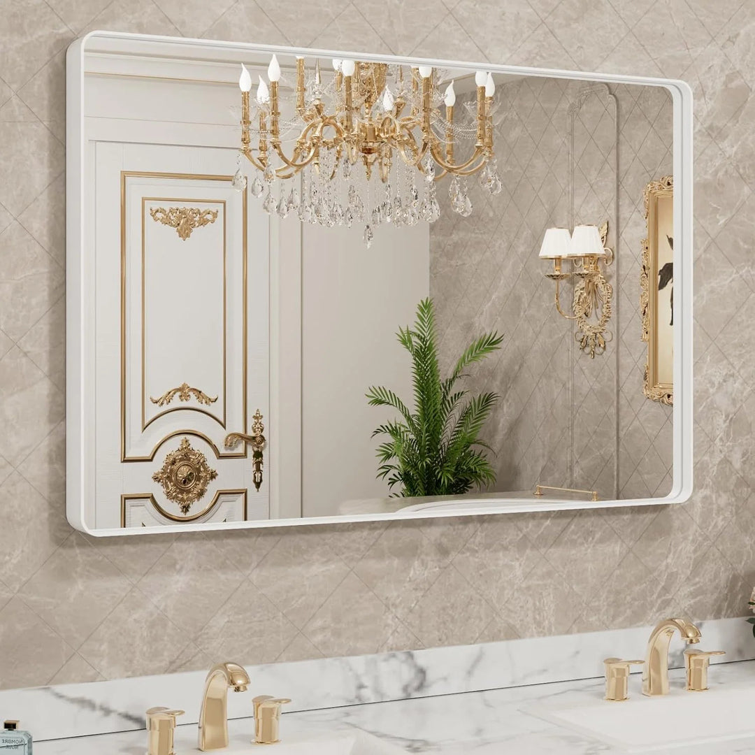 Aluminum Alloy Framed Tempered Glass Wall Decor Vanity Bathroom Mirror