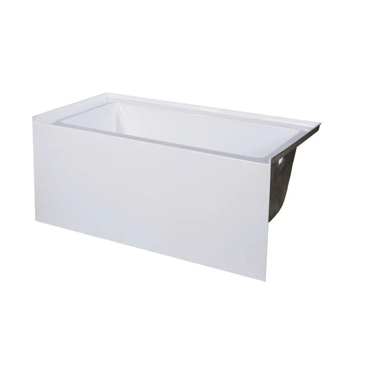 Acrylic-Fiberglass Soaking Bathtub, White. Alcove/Apron Front