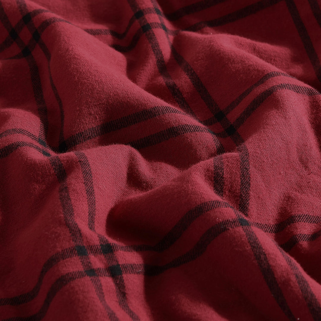 Flannel Cotton with Faux Shearling Reverse Throw Blanket (50X60 Inches)