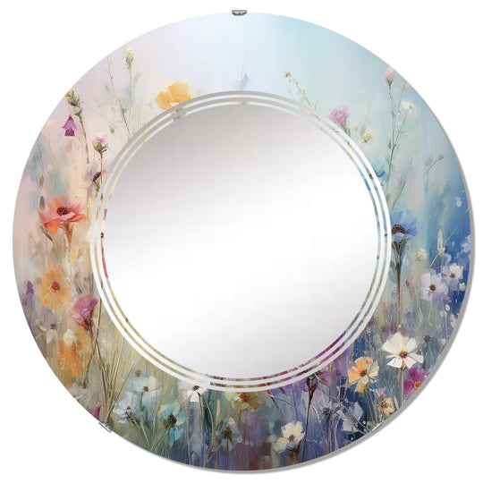 Designart "Wildflowers Blossoming Dreams" Floral Modern Wall Mirror