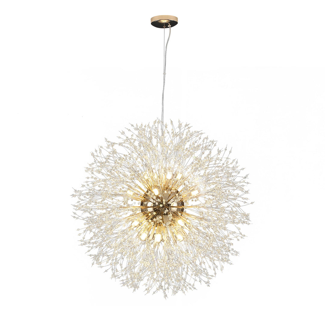 Contemporary 16/20/24/30-Light Glam Oversized Firework Crystal Sputnik Chandelier Dandelion Pendant Light, Includes Bulbs