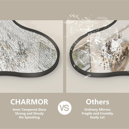Asymmetrical Cloud High-Strength Aluminum Alloy Framed Easy French Mounted Wall Mirror