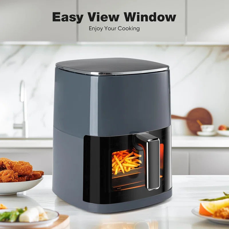 Air Fryer 12-In-1, Compact & Large 6-Qt with Viewing Window, Roast, Reheat, Dehydrate, Bake, Steam