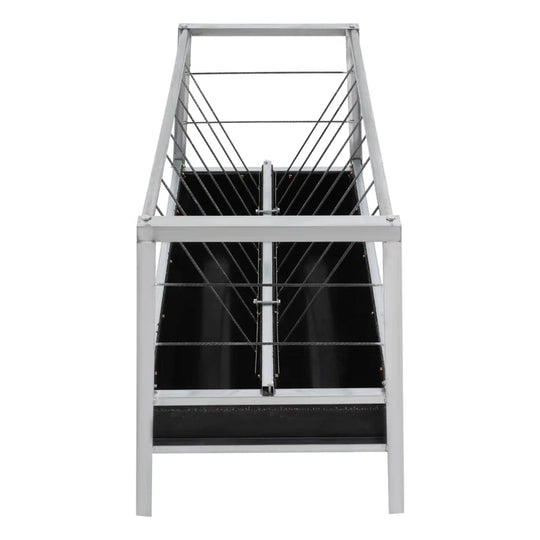 Large Capacity Livestock Feed Trough 2-In-1 Grain& Hay Feeder for Goats Sheep