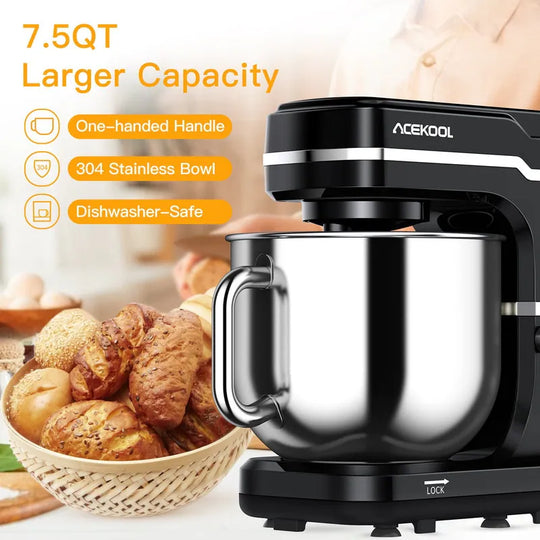 7.5 Quarts 10 Speed Tilt Head Kitchen Stand Mixer