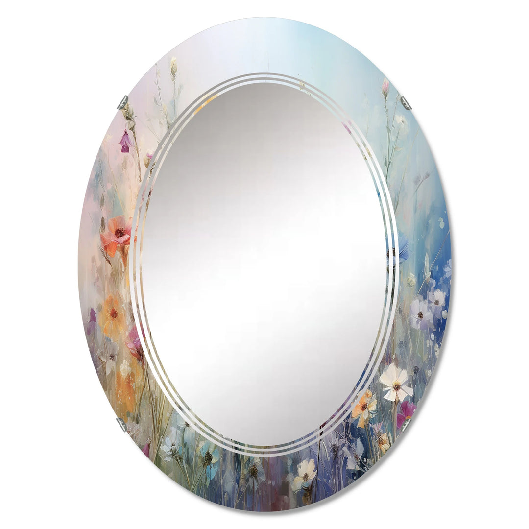 Designart "Wildflowers Blossoming Dreams" Floral Modern Wall Mirror