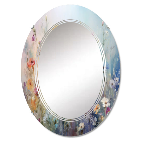 Designart "Wildflowers Blossoming Dreams" Floral Modern Wall Mirror