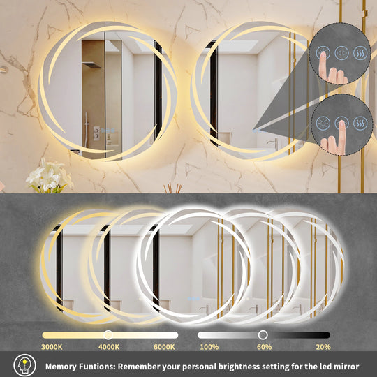 Unique Large Led Lighted Bathroom Mirror Backlit No Flicker