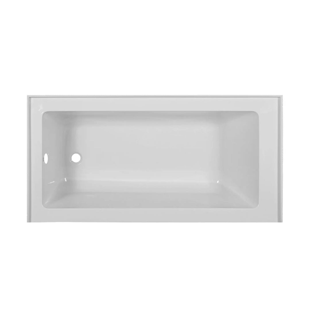 Acrylic-Fiberglass Soaking Bathtub, White. Alcove/Apron Front