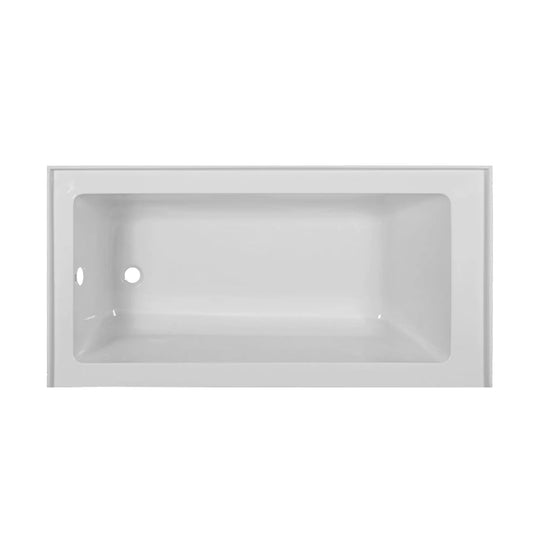 Acrylic-Fiberglass Soaking Bathtub, White. Alcove/Apron Front