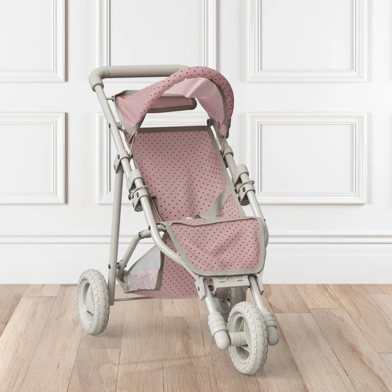 Olivia'S Little World Doll Jogging-Style Stroller, Pink/Cream/Gray