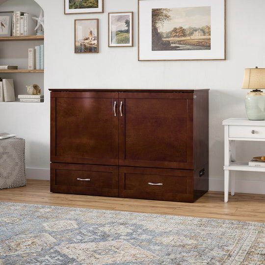 Hamilton Murphy Bed Chest with Mattress and Storage Drawer