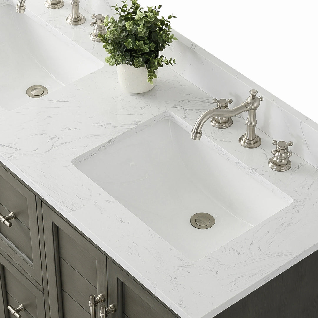 54" Double Sink Bathroom Vanity with Top & Backsplash