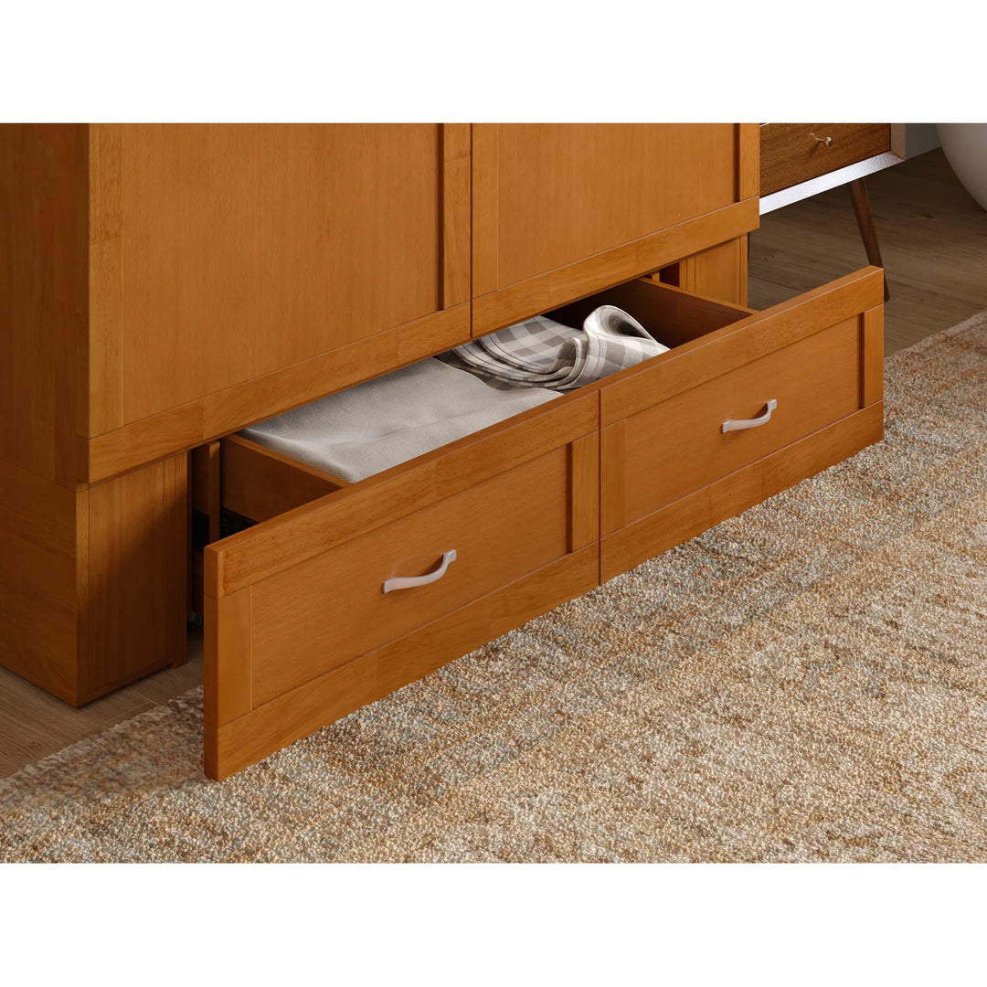 Hamilton Murphy Bed Chest with Mattress and Storage Drawer