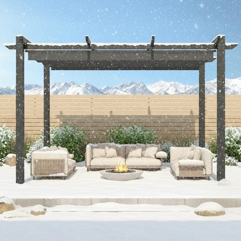 10' X 13' Outdoor Pergola with Retractable Canopy, Heavy-Duty Metal Frame and Adjustable Patio Shade Roof