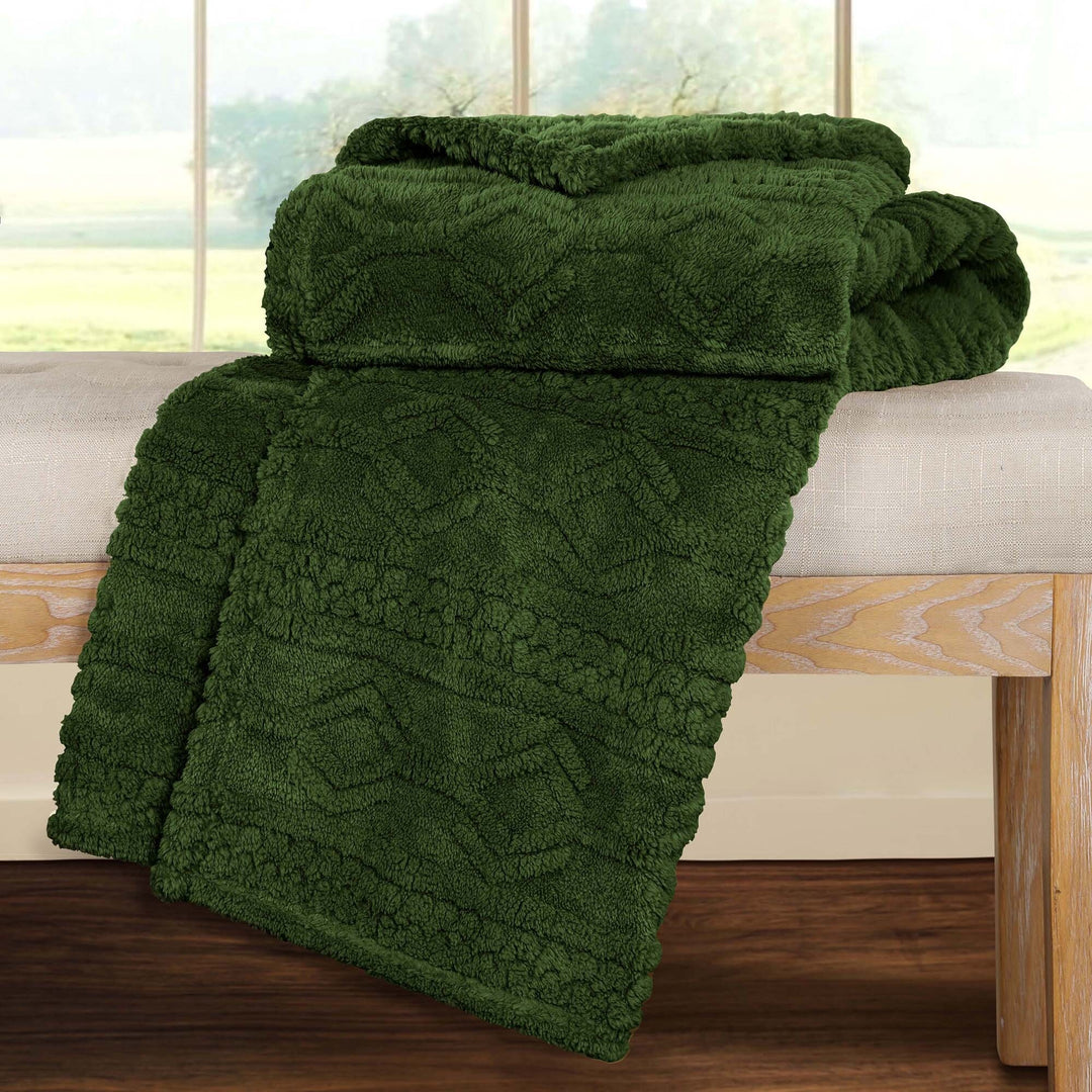 Arctic Boho Jacquard Plush Fluffy Fleece Blanket
