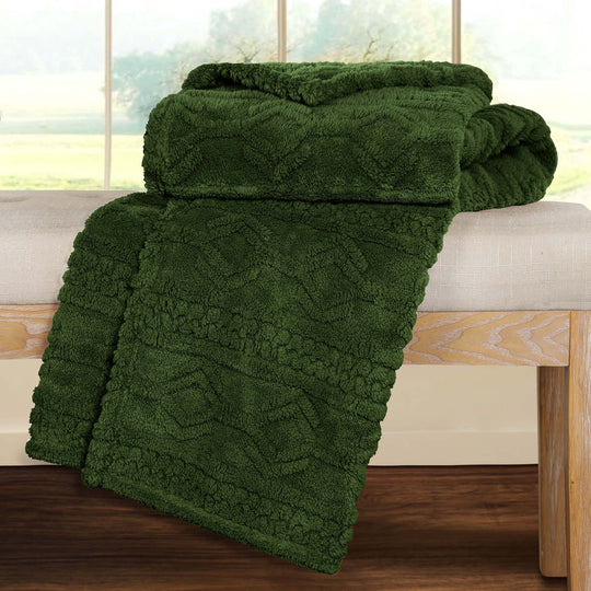 Arctic Boho Jacquard Plush Fluffy Fleece Blanket