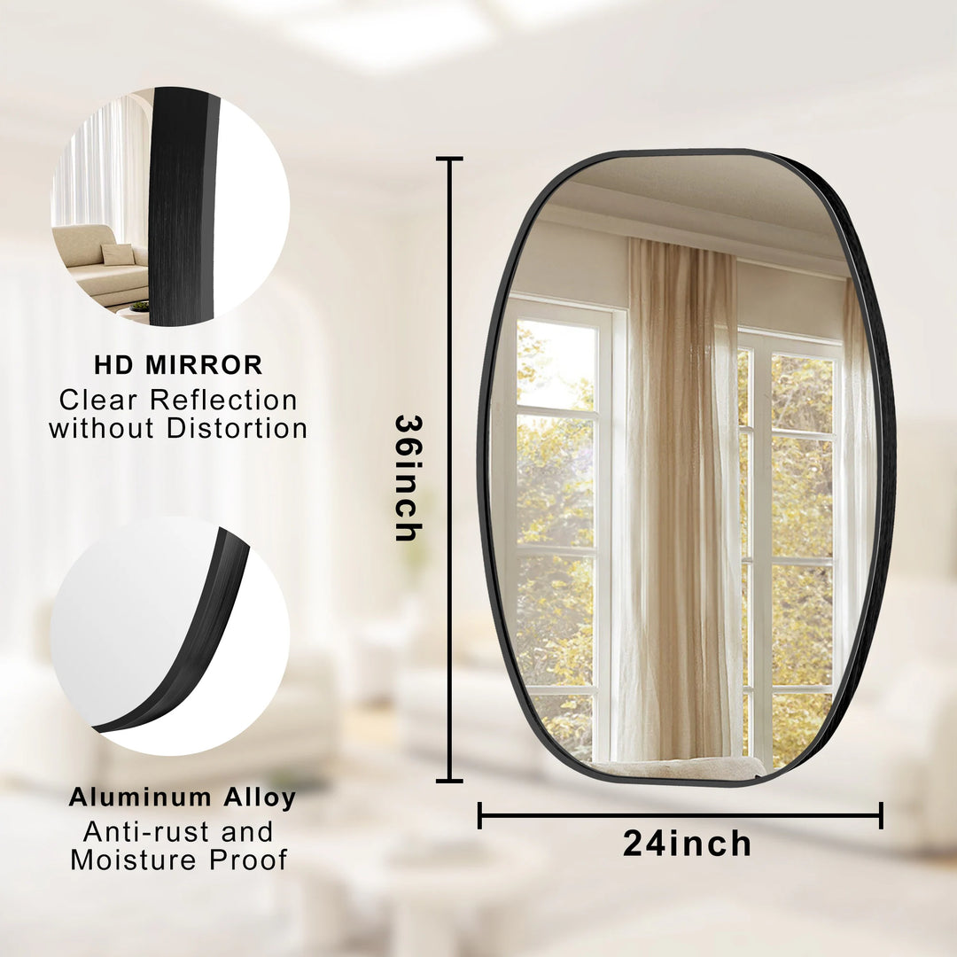 2 Pack Oval Mirror Vanity Decorative Wall Mirror