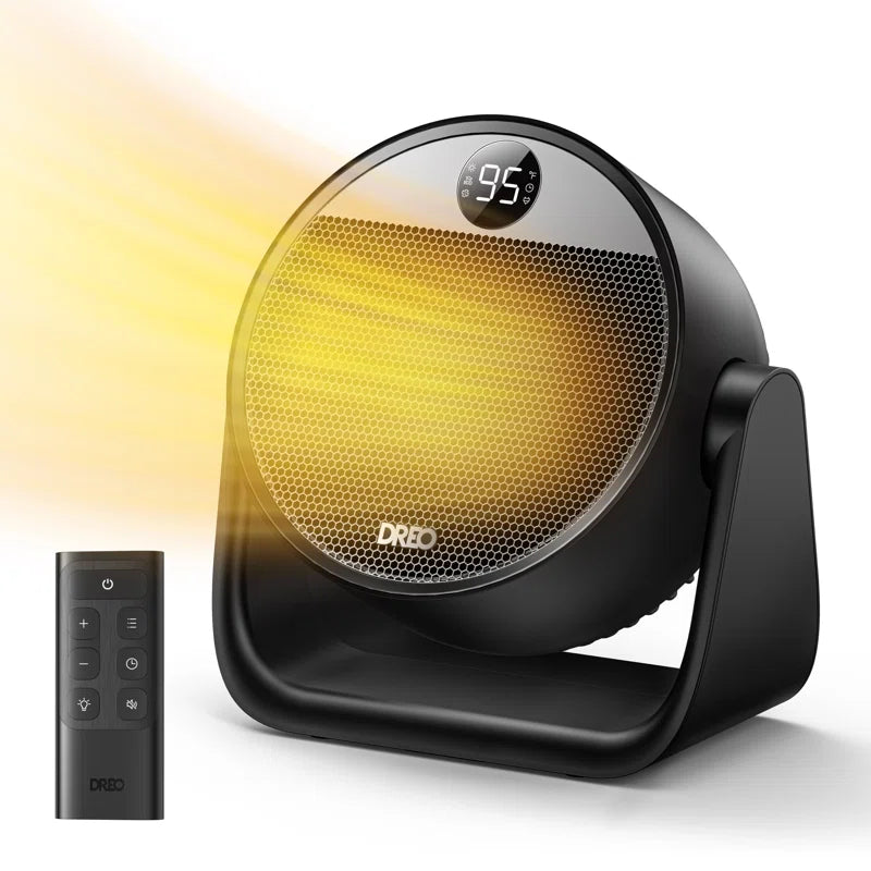 Portable Space Heater, 60° Adjustable Tilt Heater, 1500W Desk Heater for inside with Thermostat, 8 Safety Protections, 12H Timer, 3 Modes, Remote, Electric Heater for Home.