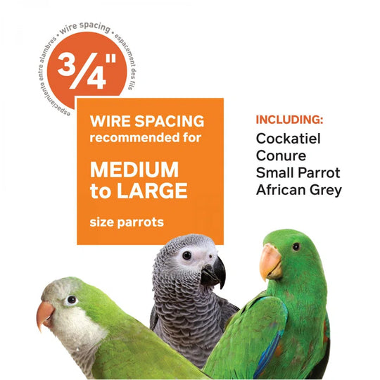 Mae 29.5'' Flat Top Table Top Bird Cage with Perch